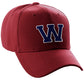 Classic Baseball Hat Custom A to Z Initial Team Letter, Burgundy Cap White Navy