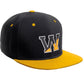 Daxton Classic Snapback Initial Numbers Letters Flat Bill Visor Black Yellow Cap