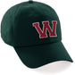 Custom Hat A to Z Initial Letters Classic Baseball Cap, Dk Green Hat White Red