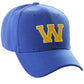 Classic Baseball Hat Custom A to Z Initial Team Letter, Blue Cap White Gold