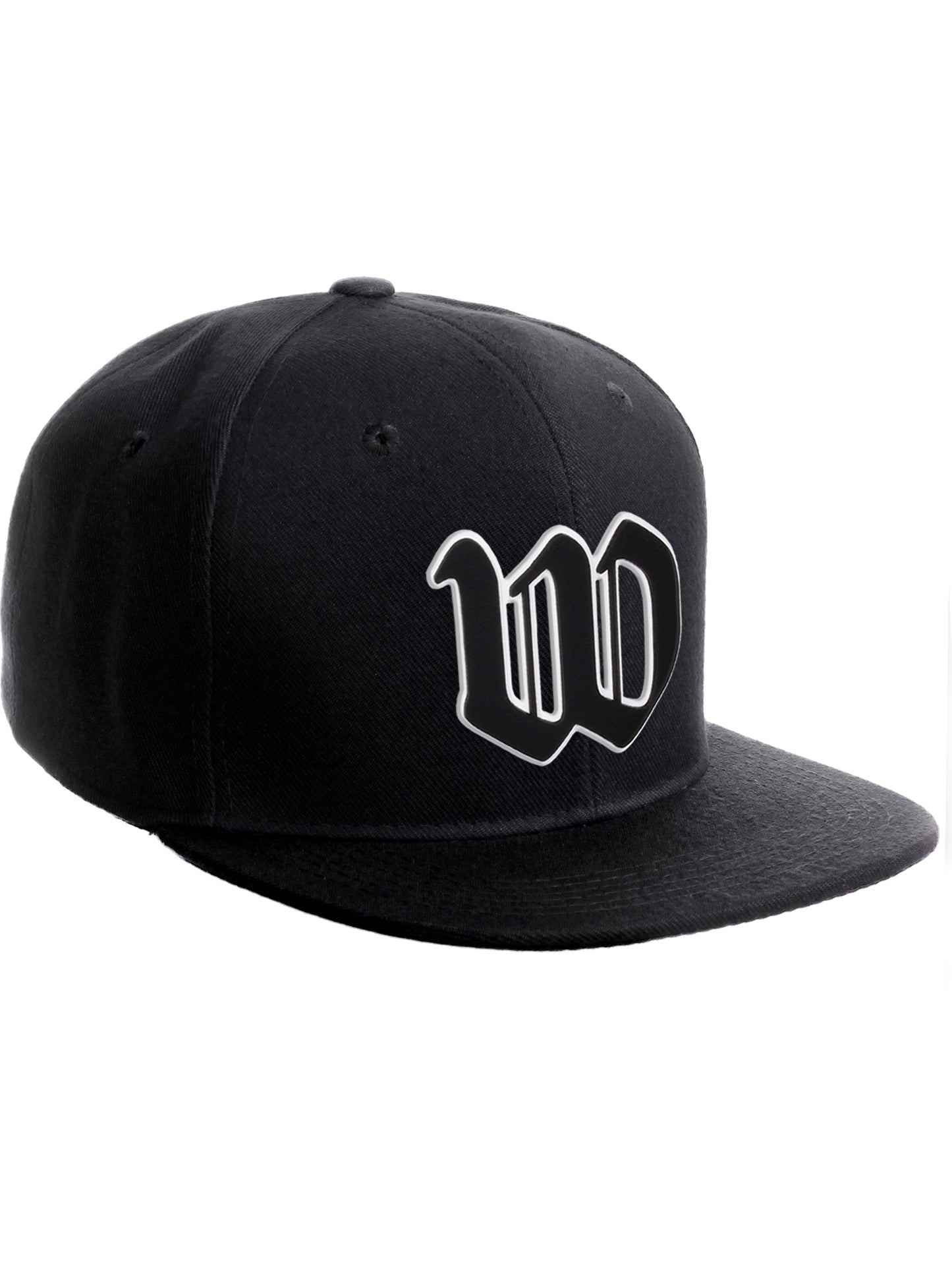 Daxton Classic Snapback Old English Alphabet A to Z Numbers Initials Flat Bill Visor Cap
