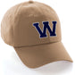 I&W Hatgear Customized Letter Initial Baseball Hat A to Z Team Colors, Khaki Cap White Navy