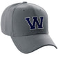 Classic Baseball Hat Custom A to Z Initial Team Letter, Charcoal Cap White Navy