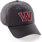 I&W Hatgear Customized Letter Initial Baseball Hat A to Z Team Colors, Charcoal Cap White Red