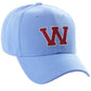 Classic Baseball Hat Custom A to Z Initial Team Letter, Sky Cap White Red