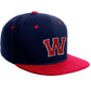 Classic Snapback Hat Custom A to Z Initial Letters, Navy Red Cap White Red