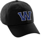 I&W Hatgear Customized Letter Initial Baseball Hat A to Z Team Colors,Black Cap White Blue