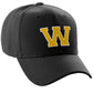 Classic Baseball hat Custom A to Z Initial Team Letter, Black Cap White Gold