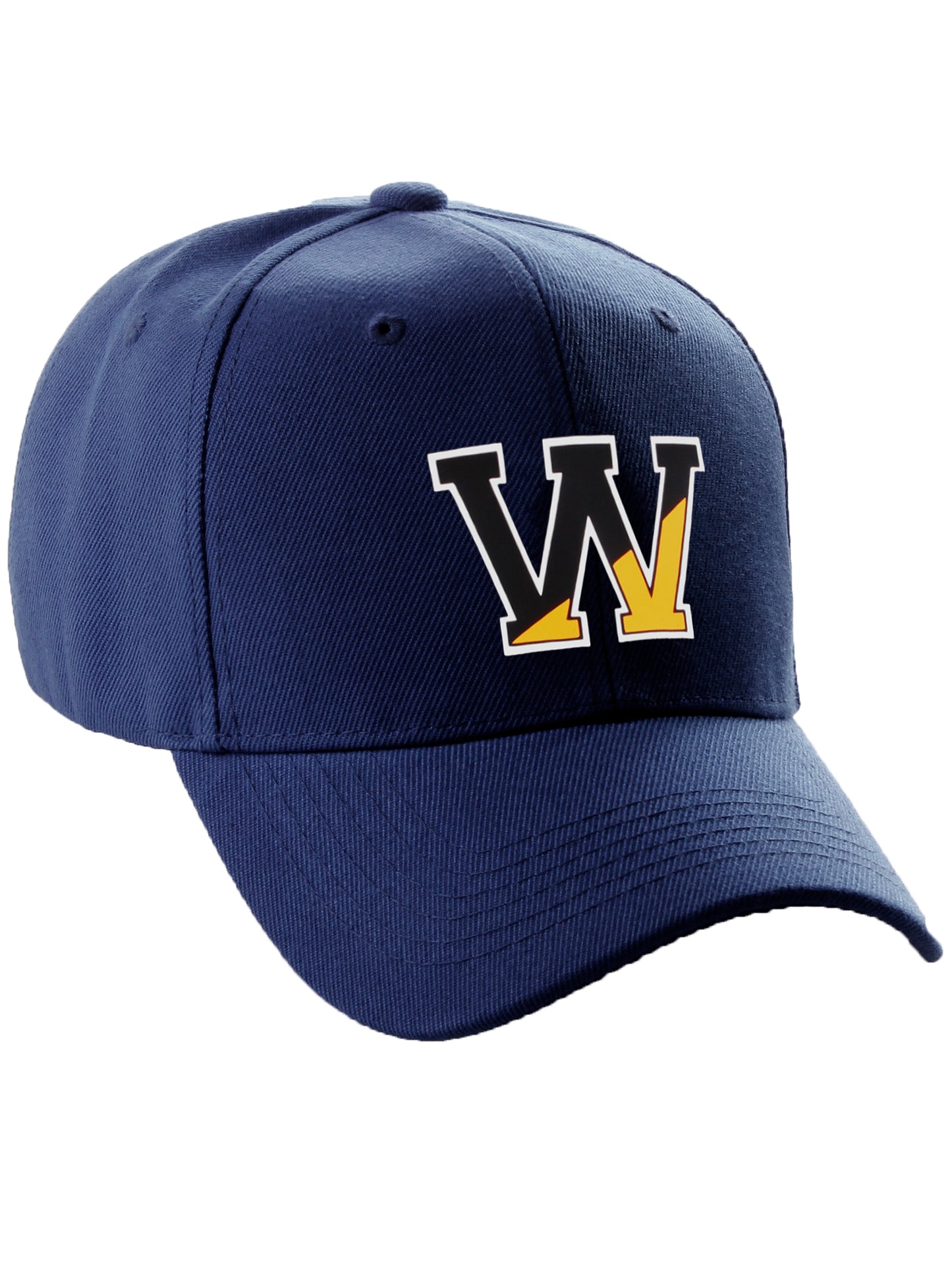 Daxton Two Tone Initial Numbers Letters Structured Baseball Navy Hat