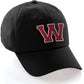 I&W Hatgear Customized Letter Initial Baseball Hat A to Z Team Colors, Black Cap White Red