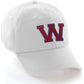 I&W Hatgear Customized Letter Initial Baseball Hat A to Z Team Colors, White Cap Blue Red