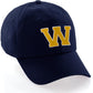 I&W Hatgear Customized Letter Initial Baseball Hat A to Z Team Colors, Navy Cap White Gold