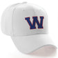 Classic Baseball Hat Custom A to Z Initial Team Letter, White Cap Red Blue