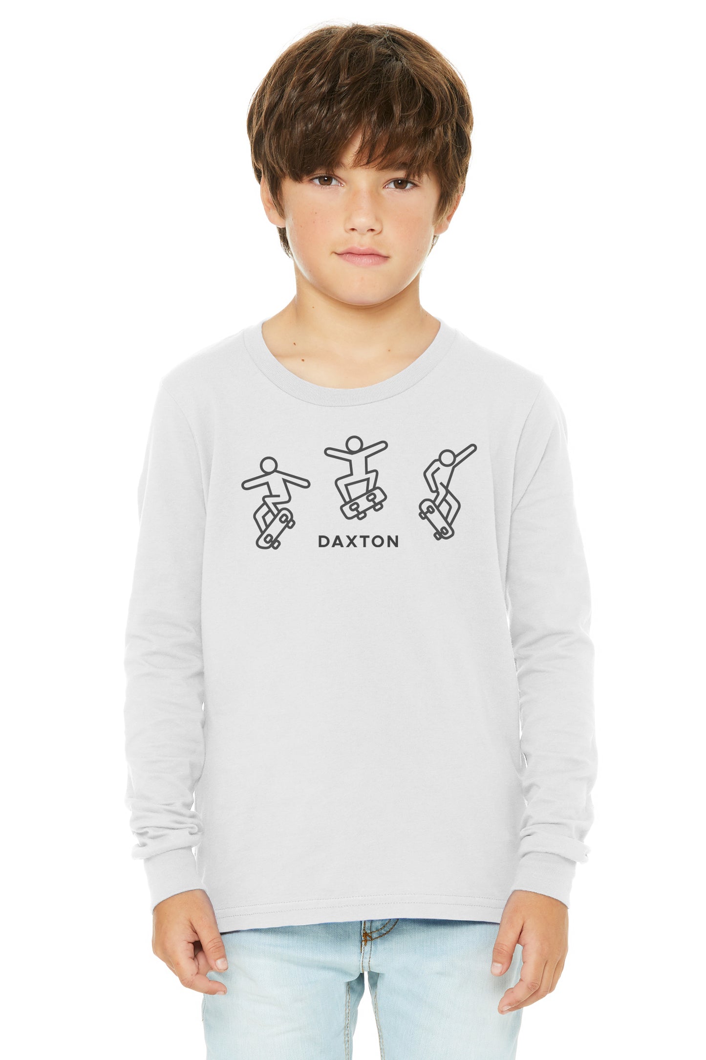 Daxton Youth Long Sleeve Skating Tee Basic Tshirt Tops