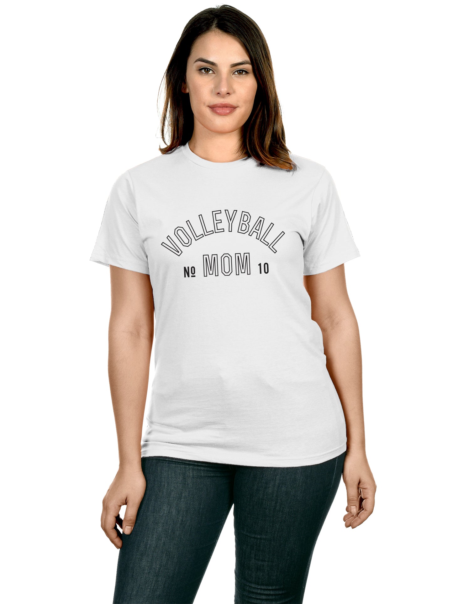 Emmalise Women's Volleyball Mom Custom Number Round Neck Short Sleeve and Pullover Hoodie Fleece Sweatshirt
