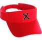 Custom Sport Sun Visor Hat A to Z Initial Team Letters, Red Visor White Black