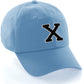 Customized Letter Initial Baseball Hat A to Z Team Colors, Sky Cap White Black