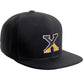 Daxton Classic Snapback Initial Numbers Letters Flat Bill Visor Black Cap