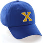 I&W Hatgear Customized Letter Initial Baseball Hat A to Z Team Colors, Blue Cap White Gold