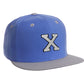 Classic Snapback hat Custom A to Z Initial Letters, Blue Gray Cap Black White