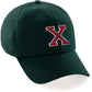 Custom Hat A to Z Initial Letters Classic Baseball Cap, Dk Green Hat White Red