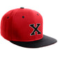 Classic Snapback Hat Custom A to Z Initial Letters, Red Black Cap White Black