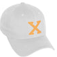 Daxton Classic 3D Varsity White Neon Orange Initial Letters Baseball Dad Hat