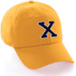 I&W Hatgear Customized Letter Initial Baseball Hat A to Z Team Colors, Gold Cap White Navy