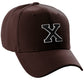 Classic Baseball Hat Custom A to Z Initial Team Letter, Brown Cap White Black