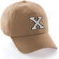 I&W Hatgear Customized Letter Initial Baseball Hat A to Z Team Colors, Khaki Cap Black White
