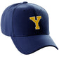 Classic Baseball Hat Custom A to Z Initial Team Letter, Navy Cap White Gold