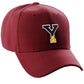 Daxton Two Tone Initial Numbers Letters Structured Baseball Burgundy Hat