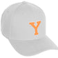 Daxton Classic Structured Baseball Hat Custom A to Z Initial White Neon Orange Letter