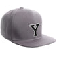 Classic Snapback Hat Custom A to Z Initial Letters, Light Grey Cap White Black