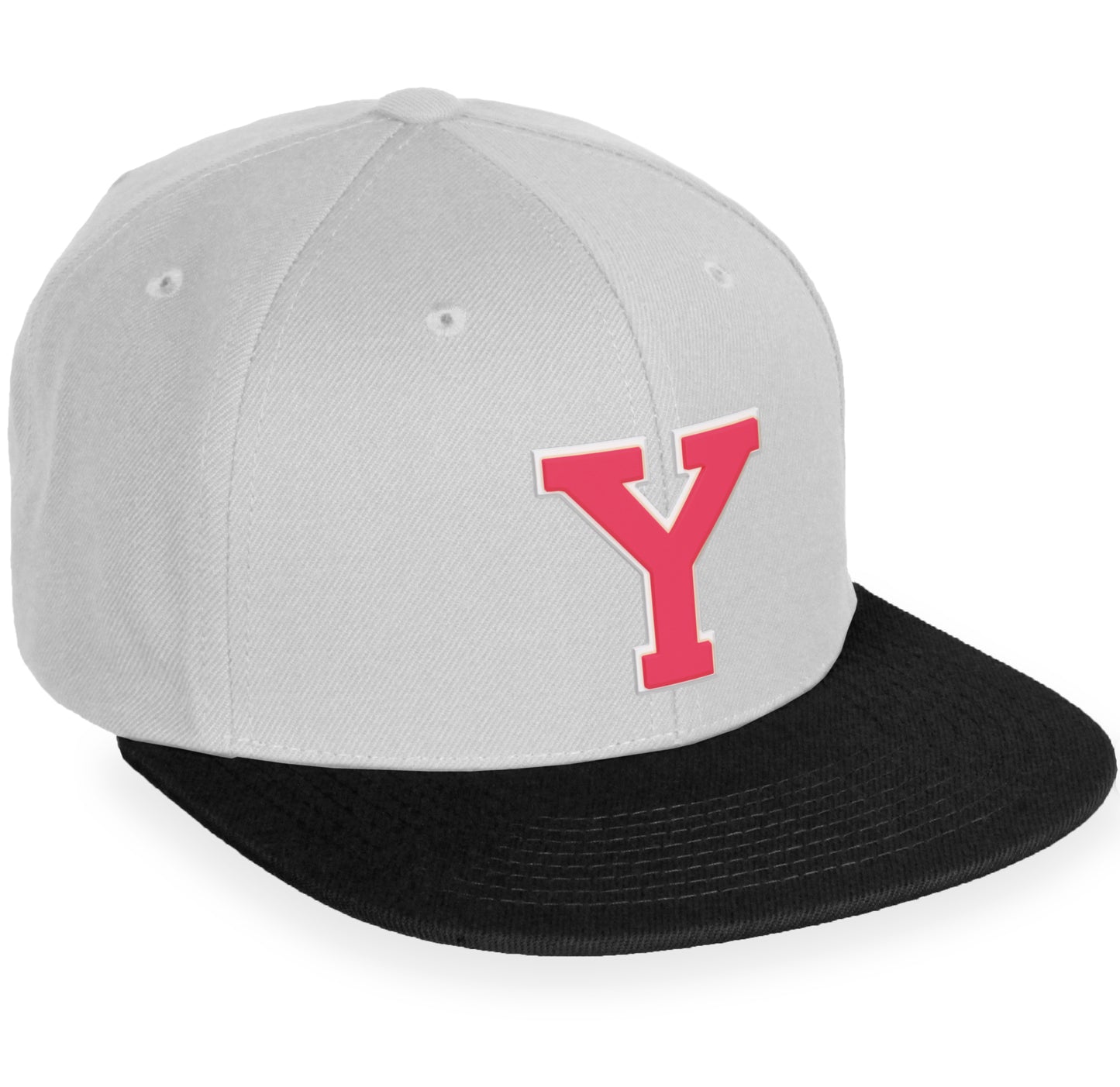 Daxton Classic Snapback White Rose A to Z Letters Flat Bill Visor Cap