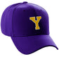 Classic Baseball hat Custom A to Z Initial Team Letter, Purple Cap White Gold