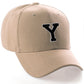 Classic Baseball Hat Custom A to Z Initial Team Letter, Khaki Cap White Black
