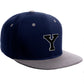 Classic Snapback Hat Custom A to Z Initial Letters, Navy Grey Cap White Black