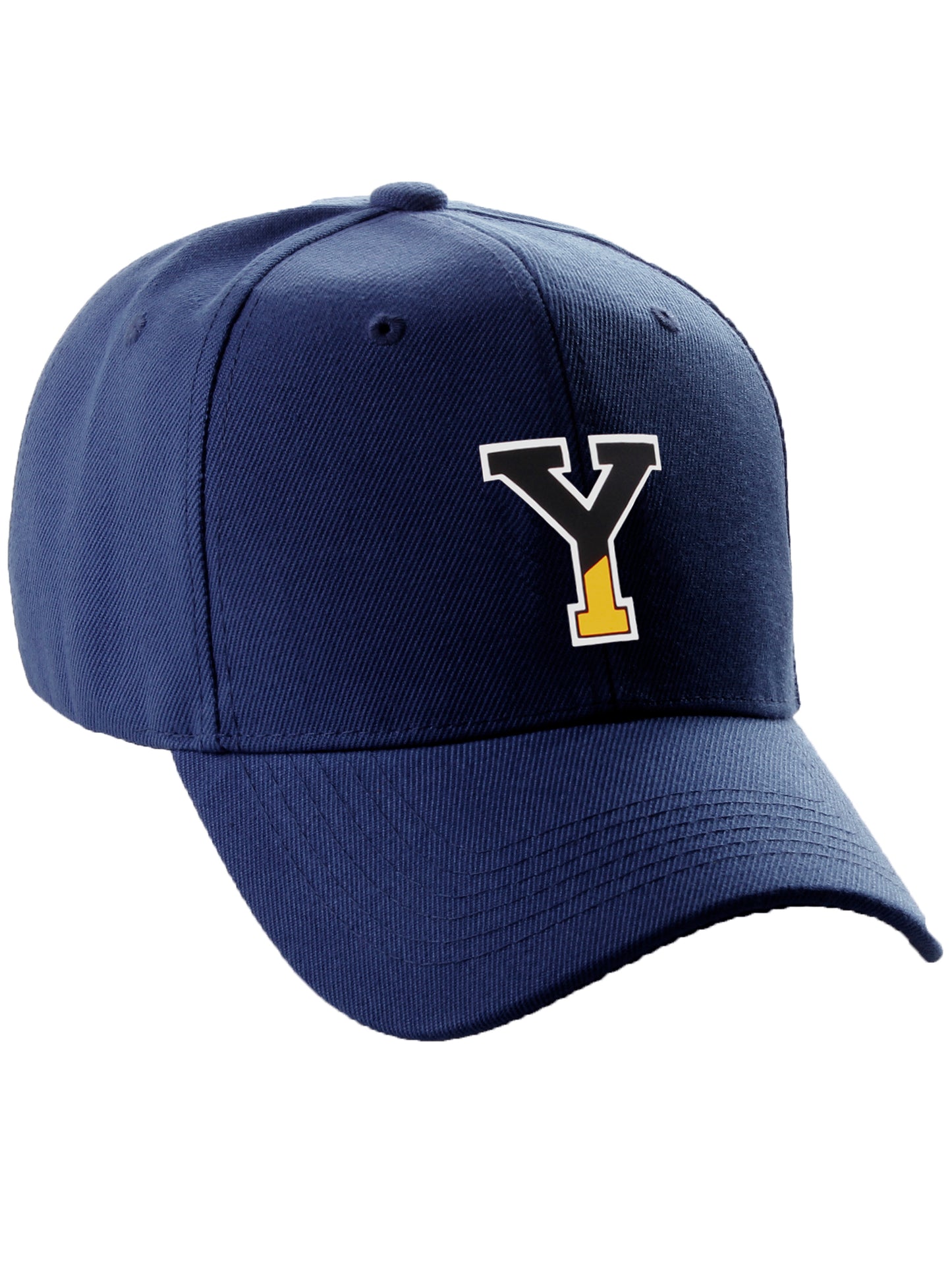 Daxton Two Tone Initial Numbers Letters Structured Baseball Navy Hat