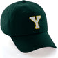 Custom Hat A to Z Initial Letters Classic Baseball Cap, Dk Green Hat Gold White
