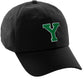 I&W Hatgear Customized Letter Initial Baseball Hat A to Z Team Colors, Black Cap White Green