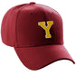 Classic Baseball Hat Custom A to Z Initial Team Letter, Burgundy Cap White Gold