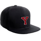 Classic Snapback Hat Custom A to Z Initial Raised Letters, Black Cap White Red