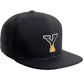 Daxton Classic Snapback Initial Numbers Letters Flat Bill Visor Black Cap