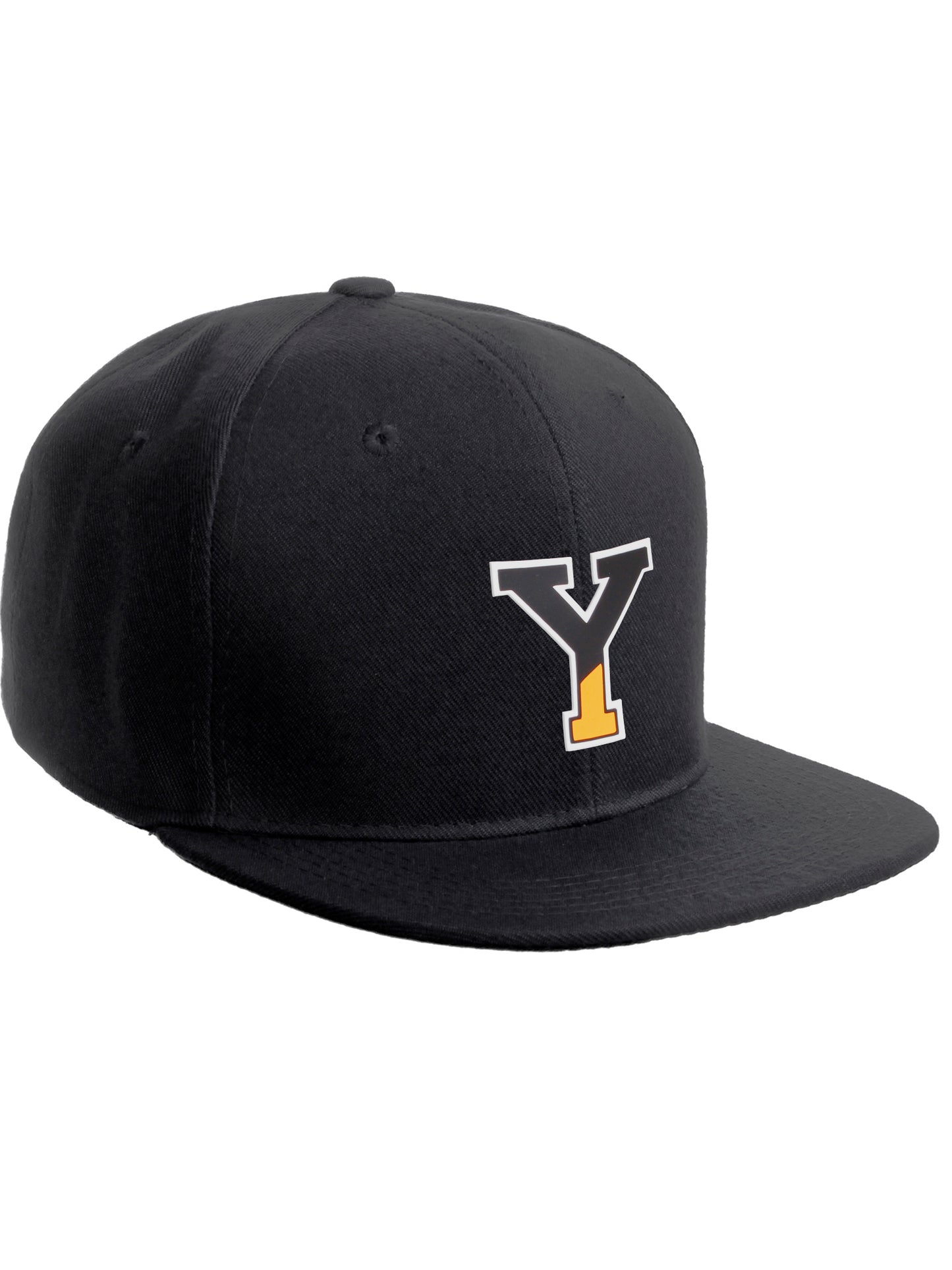 Daxton Classic Snapback Initial Numbers Letters Flat Bill Visor Black Cap