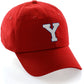 Customized Letter Initial Baseball Hat A to Z Team Colors, Red Cap Blue White