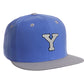 Classic Snapback hat Custom A to Z Initial Letters, Blue Gray Cap Black White