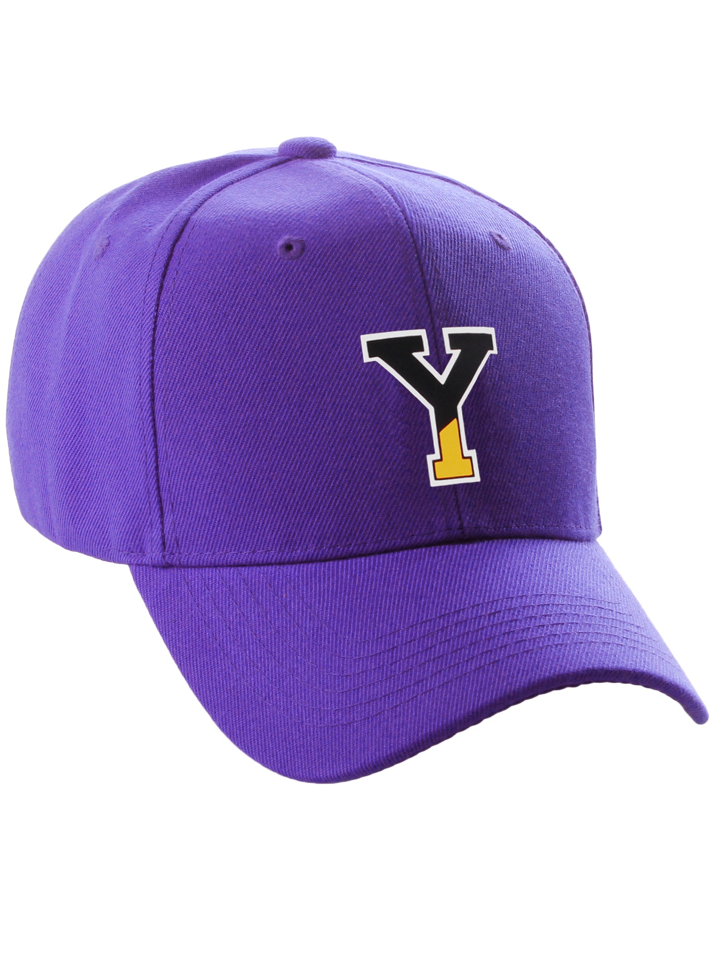 Daxton Two Tone Initial Numbers Letters Structured Baseball Purple Hat
