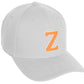 Daxton Classic Structured Baseball Hat Custom A to Z Initial White Neon Orange Letter