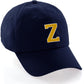 I&W Hatgear Customized Letter Initial Baseball Hat A to Z Team Colors, Navy Cap White Gold